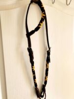 one ear beaded leather headstall bridle sunflower