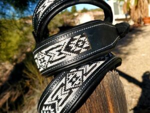 black white beading beaded dog collar