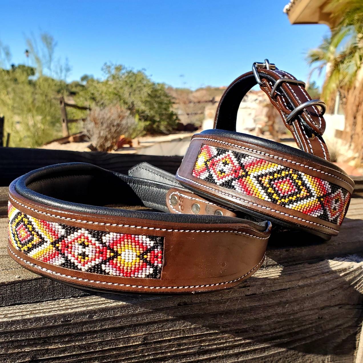 western beaded dog collars