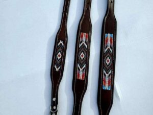 Dog Collar Leather For Sale- Sage Beading (1)