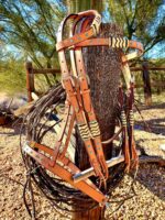 Rawhide turquoise studs headstall browband