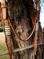 Rawhide turquoise studs headstall browband