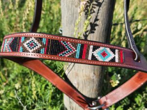 Beaded Tiedown Noseband