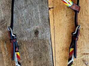 Leather Beaded Navajo headstall for sale