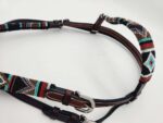 A Leather Sunflower Beaded Headstall (2)