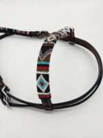 A Leather Sunflower Beaded Headstall (3)