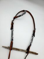 leather beaded sliding one earheadstall