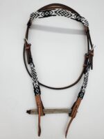 leather beaded sliding one ear headstall