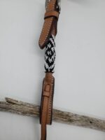 leather beaded sliding one earheadstall