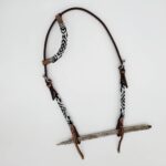 leather beaded sliding one earheadstall