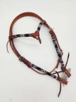 Blue Rodeo Futurity knot browband headstall western leather beaded 3