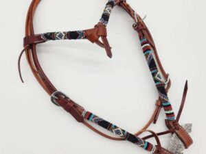 Blue Rodeo Futurity knot browband headstall western leather beaded 3