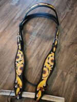 Leather headstall bridle western horse tack quarter horse (3)