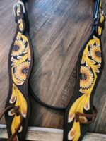 Leather headstall bridle western horse tack quarter horse (4)