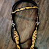 Yellow Sunflower Browband Headstall - Black Leather Western Bridle - view 4