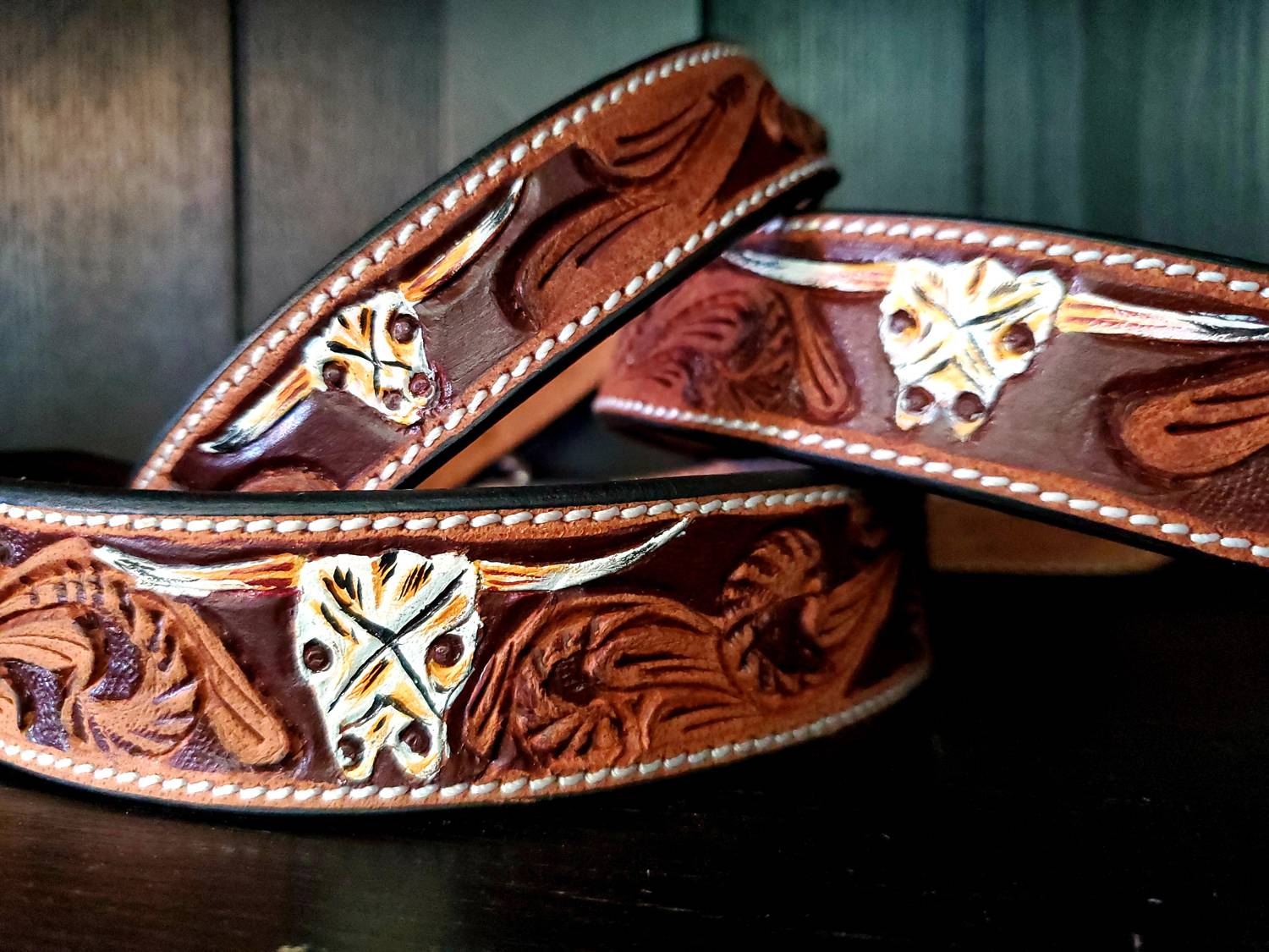 Hand Crafted Hand Tool Leather Belt in Tan