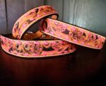 Pink Buckstitch Leather Dog Collar (2)