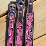 Pink Sunflower - LEather Dog collar (1)