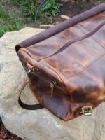 Distressed vitnage leather duffel travel bag (1)