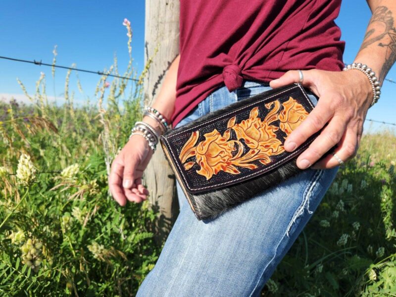 Clutch Leather Cowhide Tooled (1)