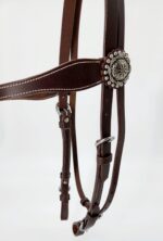 Buffalo Hide LEather Headstall Western RAnchy Cowboy Ranch One Eare Browband