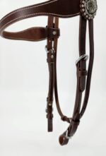 Buffalo Hide LEather Headstall Western RAnchy Cowboy Ranch One Eare Browband