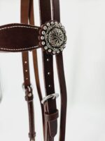 Buffalo Hide LEather Headstall Western RAnchy Cowboy Ranch One Eare Browband