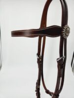 Buffalo Hide LEather Headstall Western RAnchy Cowboy Ranch One Eare Browband