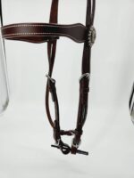 Buffalo Hide LEather Headstall Western RAnchy Cowboy Ranch One Eare Browband