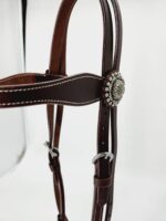 Buffalo Hide LEather Headstall Western RAnchy Cowboy Ranch One Eare Browband