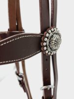 Buffalo Hide LEather Headstall Western RAnchy Cowboy Ranch One Eare Browband