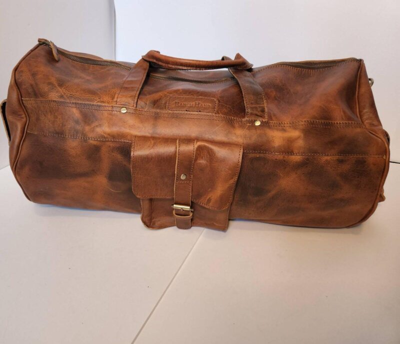 Distressed Leather Duffel Bags Vintage Mens bags For sale Ranch Hand Bags