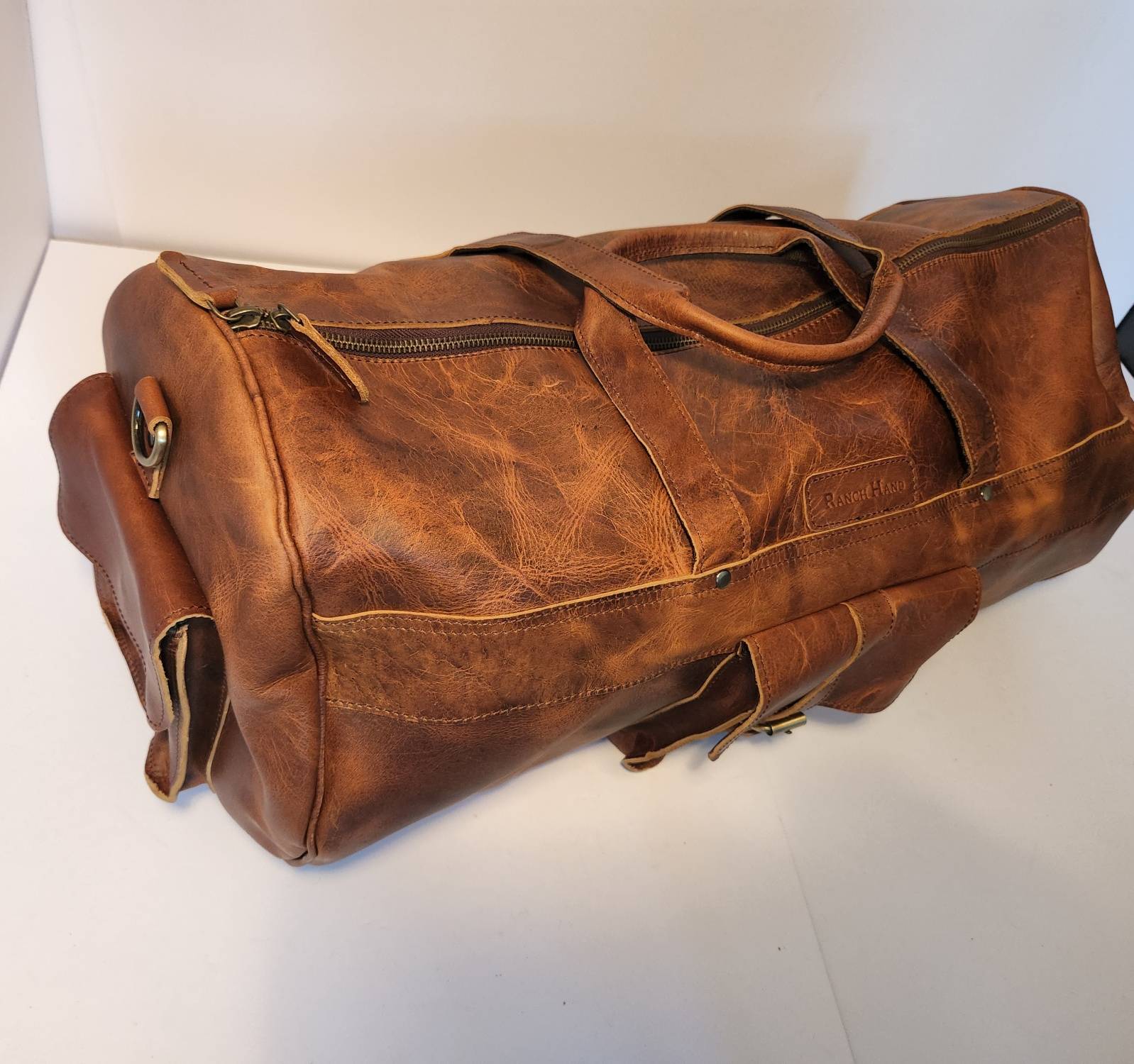 Distressed Leather Duffel Bag / Travel Bag- The Signature - Ranch
