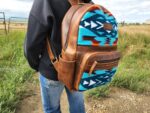 Leather Backpack Saddle Blanket Western Fashion Cowgirl Back to School Travel Native Turquoise Gypsy