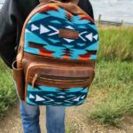Leather Backpack Saddle Blanket Western Fashion Cowgirl Back to School Travel Native Cowhide 14