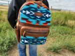 Leather Backpack Saddle Blanket Western Fashion Cowgirl Back to School Travel Native Turquoise Gypsy