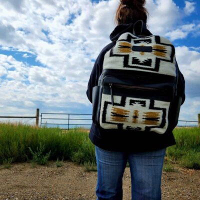 Leather Backpack Saddle Blanket Western Fashion Cowgirl Back to School Travel Native Cowhide (4)