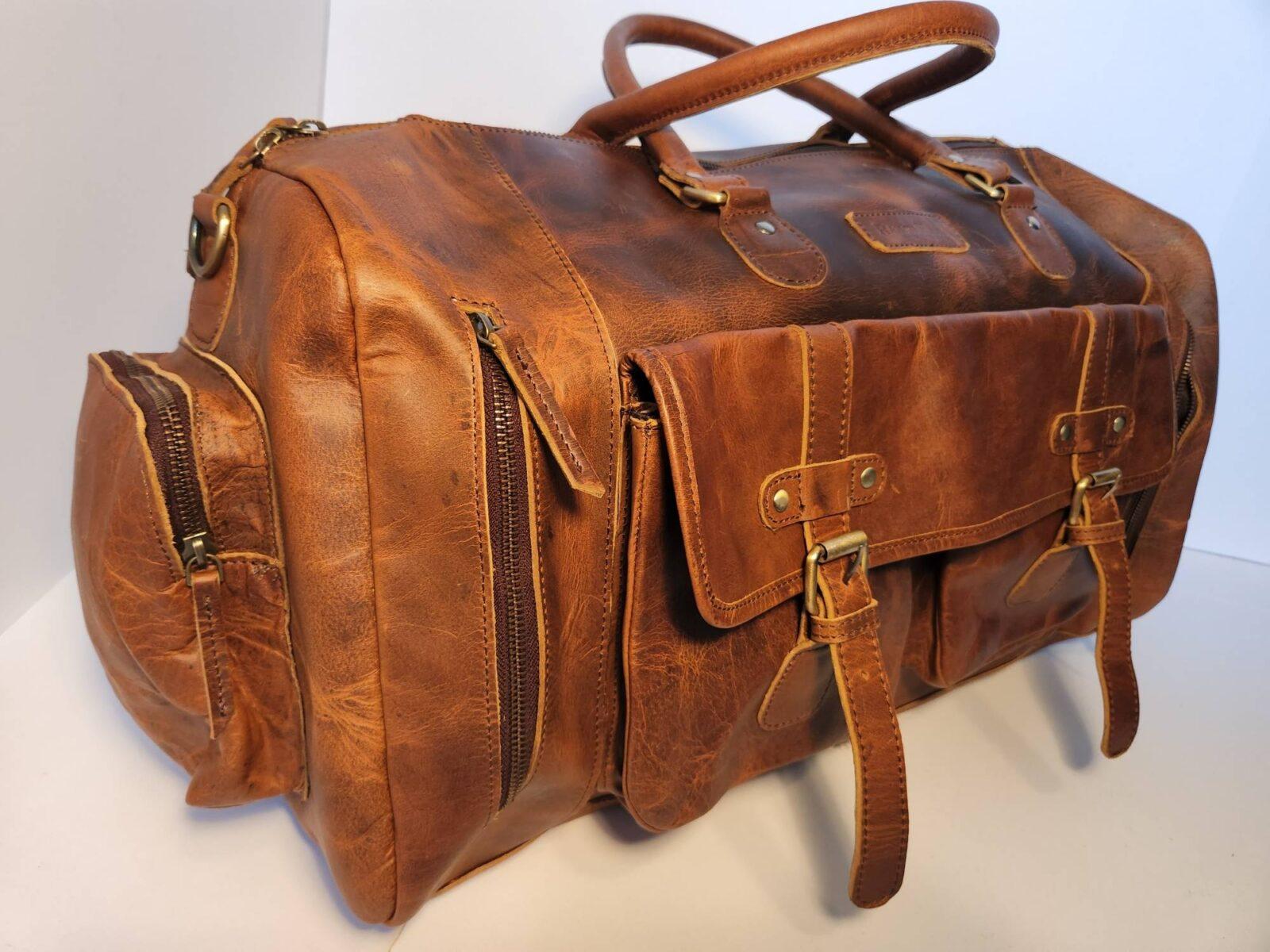 Distressed Leather Duffel Bag / Travel Bag- The Signature - Ranch