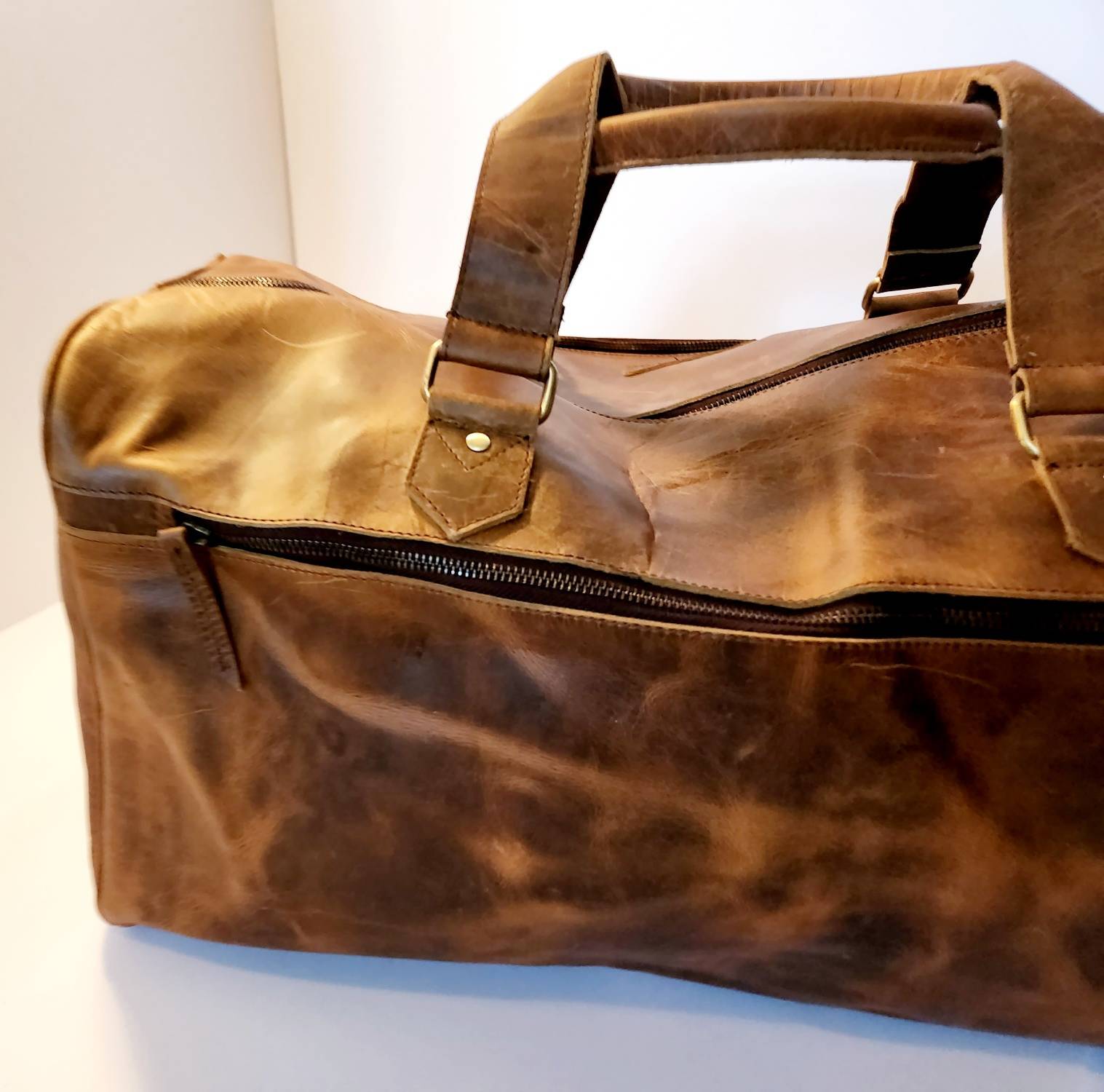 Distressed Leather Duffel Bag / Travel Bag- The Signature - Ranch Hand Store