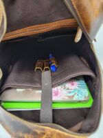 Laptop Leather Turquoise Saddle Blanket Backpack 17