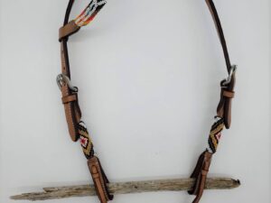 Navajo Rug One Ear Headstall Short Cheek 2