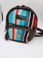 Serape Saddle Blanket Mini Backpack Leather Purse 15