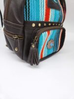 Serape Saddle Blanket Mini Backpack Leather Purse 18