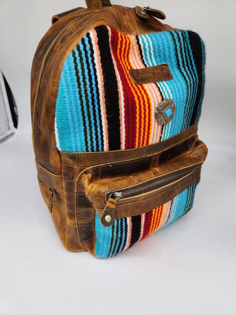 Serape Saddle Blanket Mini Backpack Leather Purse 9