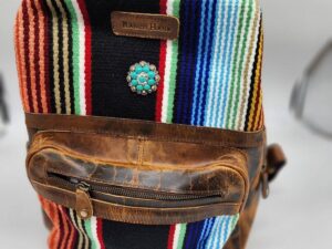 Sonoran Serape Leather Saddle Blanket Backpack Laptop Bag Western Fashion 2