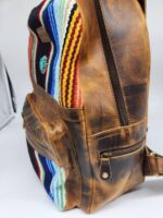 Sonoran Serape Leather Saddle Blanket Backpack Laptop Bag Western Fashion 5