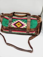 Spruce Saddle Blanket Leather Duffel Bag Western Fashion 13