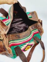 Spruce Saddle Blanket Leather Duffel Bag Western Fashion 2