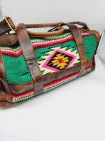 Spruce Saddle Blanket Leather Duffel Bag Western Fashion 4