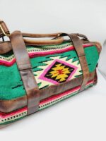 Spruce Saddle Blanket Leather Duffel Bag Western Fashion 5